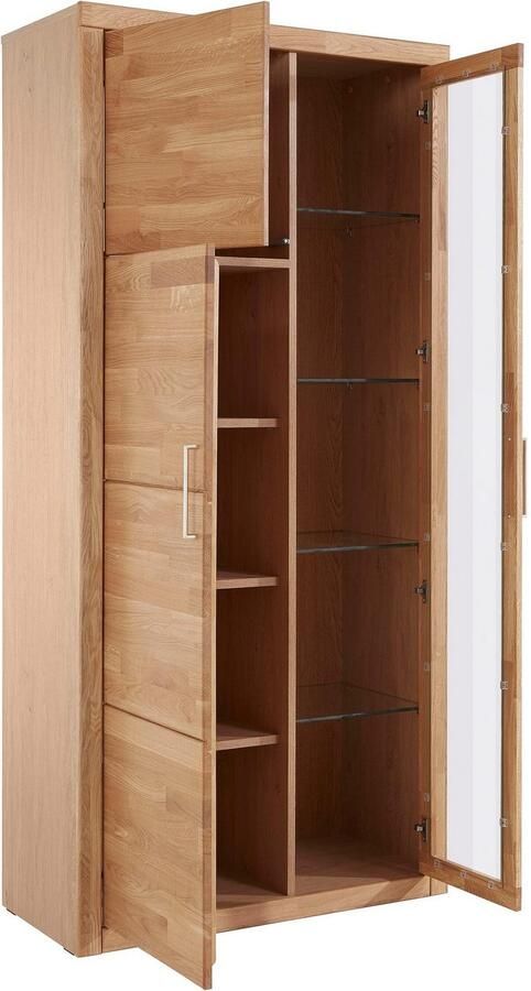 Home affaire Vitrinekast Logo 190cm hoog 42 cm diep fronten massief hout 10 vakken - Foto 5