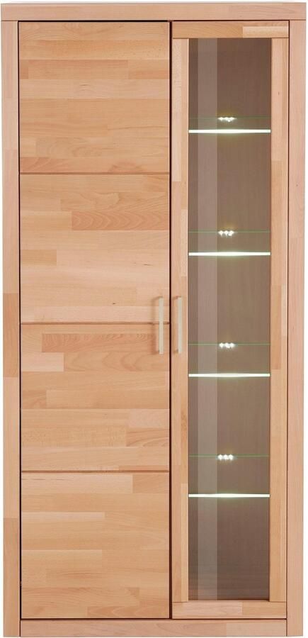 Home affaire Vitrinekast Logo 190cm hoog 42 cm diep fronten massief hout 10 vakken - Foto 13