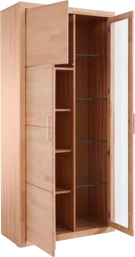 Home affaire Vitrinekast Logo 190cm hoog 42 cm diep fronten massief hout 10 vakken - Foto 11