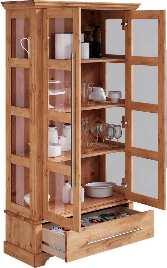 Home affaire Vitrinekast Meliss Hoogte 169 cm breedte 94 cm 2-deurs massief grenen FSC - Foto 2