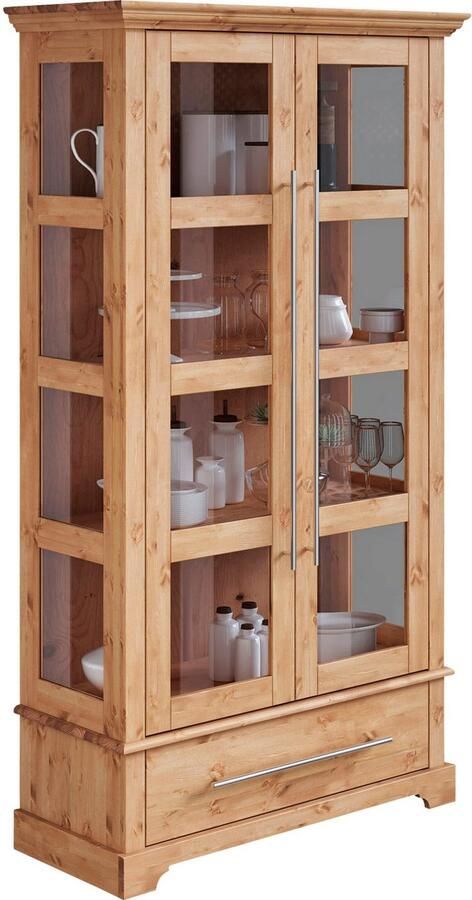 Home affaire Vitrinekast Meliss Hoogte 169 cm breedte 94 cm 2-deurs massief grenen FSC - Foto 4