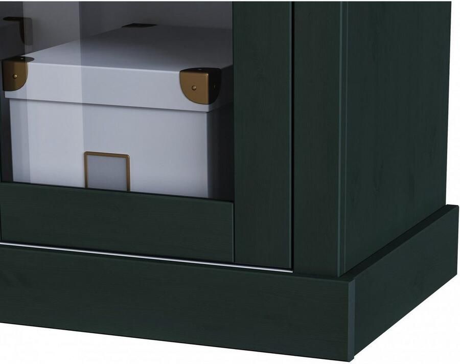 Home affaire Vitrinekast Meliss van massief grenen met veel bergruimte