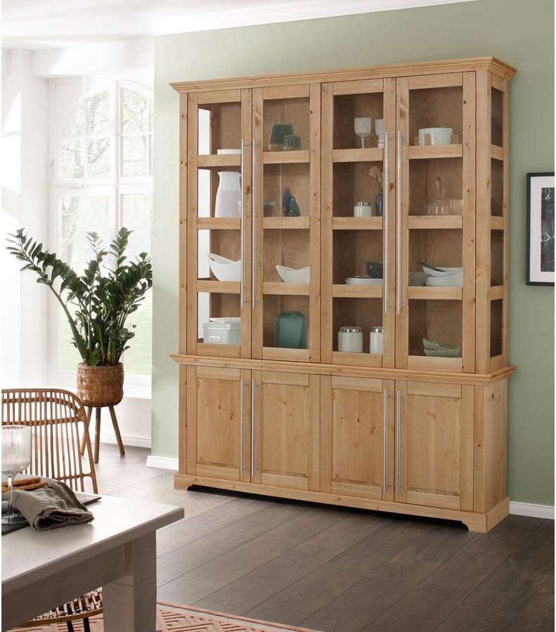 Home affaire Vitrinekast Meliss van massieve dennen fsc breedte 171 cm