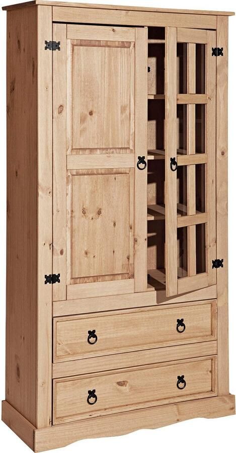 Home affaire Vitrinekast met zichtbaar nervenpatroon en zwart beslag - Foto 2