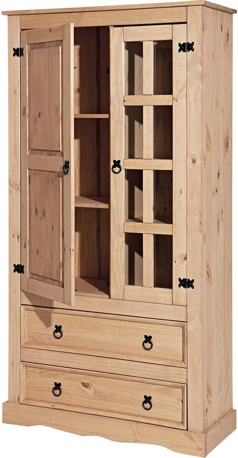 Home affaire Vitrinekast met zichtbaar nervenpatroon en zwart beslag - Foto 3