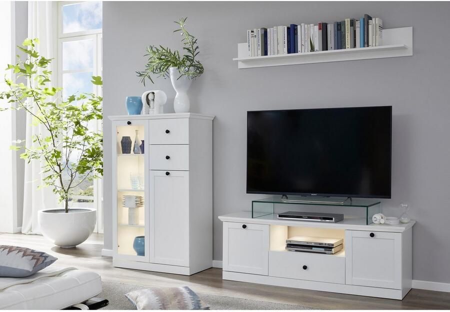 Home affaire Vitrinekast Örebro tijdloze landelijke stijl volledig uittrekbaar verlichting optioneel - Foto 8