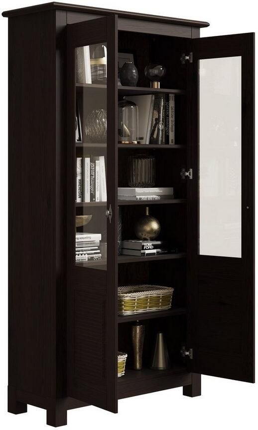 Home affaire Vitrinekast Rauna Van massief grenen deuren met glasinzetten - Foto 3