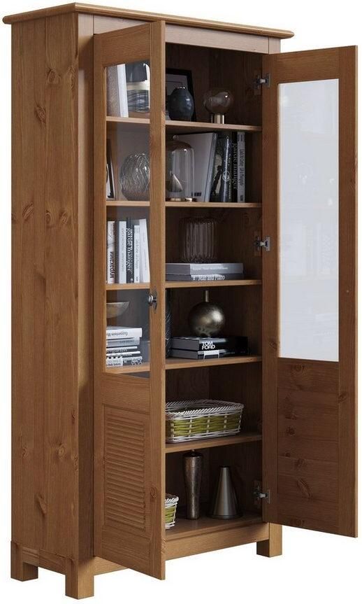 Home affaire Vitrinekast Rauna Van massief grenen deuren met glasinzetten - Foto 3