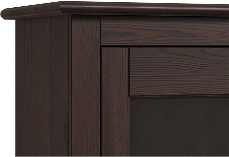 Home affaire Buffetkast Rauna Highboard massief grenen deuren met glazen inzetstukken B H 146 134 cm - Foto 5