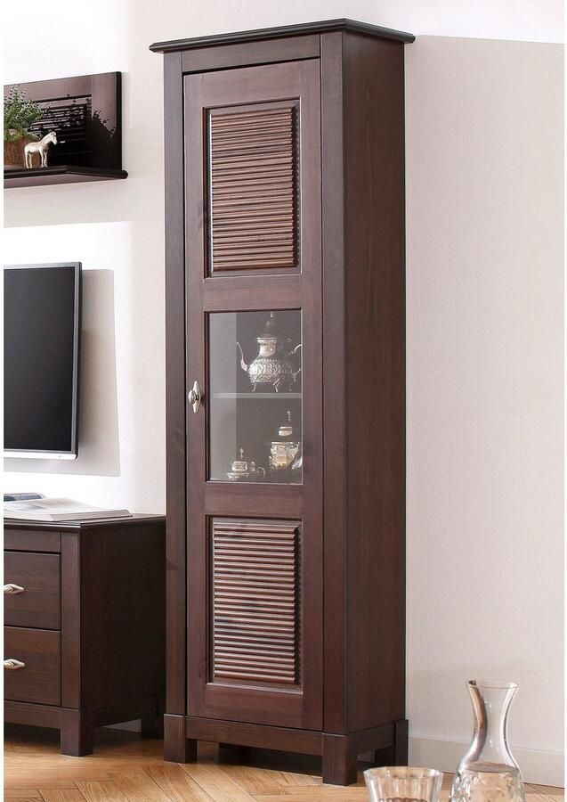 Home affaire Vitrinekast Rauna vitrinekast opbergkast Hoogte 180 cm van massief grenen