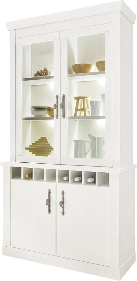 Home affaire Vitrinekast Ravenna in romantische landelijke stijl grepen van metaal hoogte 207 cm - Foto 5