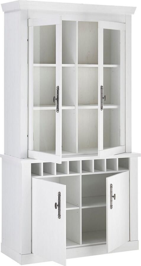 Home affaire Vitrinekast Ravenna in romantische landelijke stijl grepen van metaal hoogte 207 cm - Foto 4