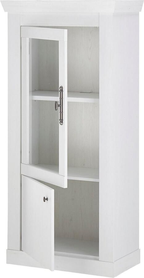 Home affaire Vitrinekast Ravenna in romantische landelijke stijl metalen handgreep hoogte 146 cm - Foto 4