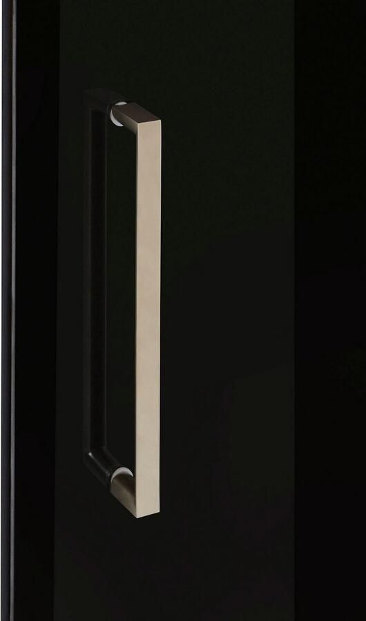 Home affaire Vitrinekast Ribe 125cm hoog 4 vakken 1 glazen plank variabel inzetbaar Massief hout houtmateriaal donker gehard glas metalen handgrepen - Foto 6