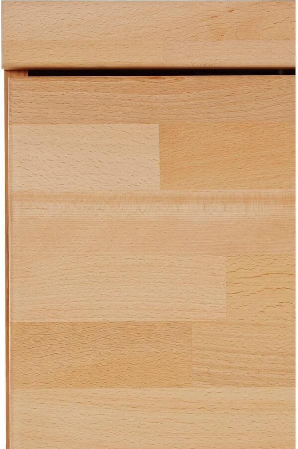 Home affaire Vitrinekast Ribe 125cm hoog 4 vakken 1 glazen plank variabel inzetbaar Massief hout houtmateriaal donker gehard glas metalen handgrepen - Foto 3