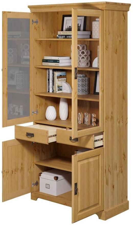 Home affaire Vitrinekast Rügen gecertificeerd massief hout hoogte 192 cm in landhuisstijl - Foto 5
