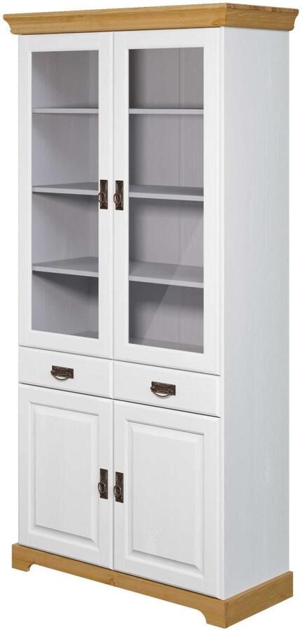 Home affaire Vitrinekast Rügen gecertificeerd massief hout hoogte 192 cm in landhuisstijl - Foto 10