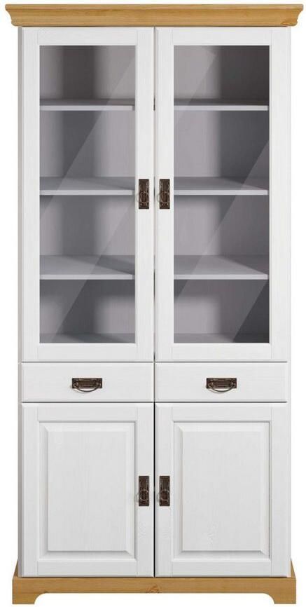 Home affaire Vitrinekast Rügen gecertificeerd massief hout hoogte 192 cm in landhuisstijl - Foto 9