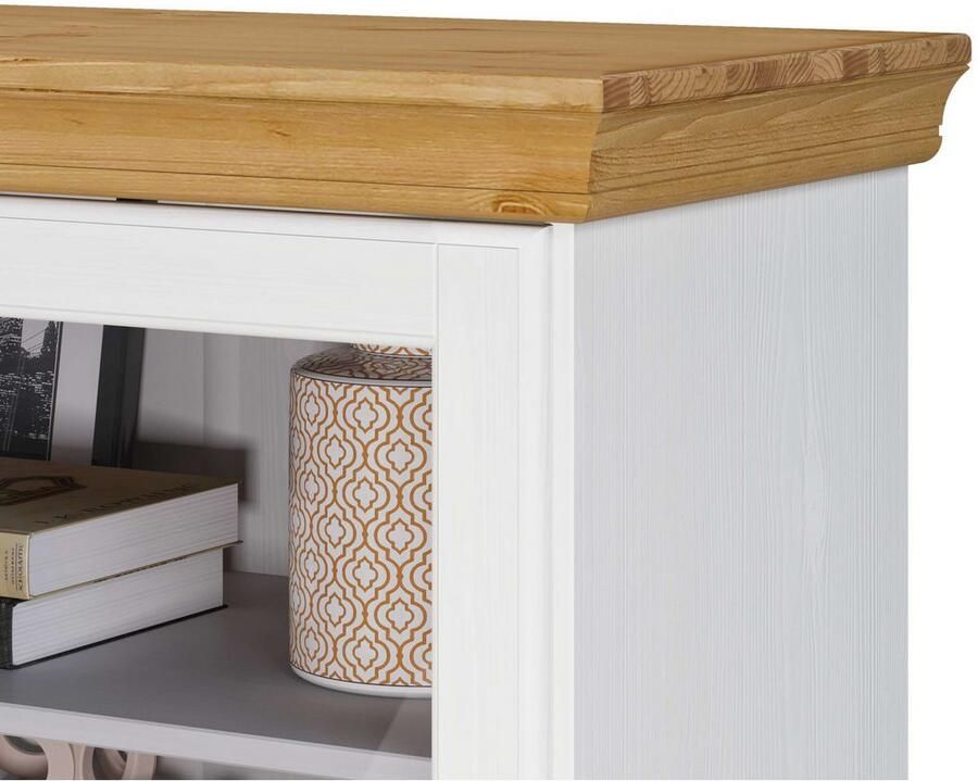 Home affaire Vitrinekast Rügen gecertificeerd massief hout hoogte 192 cm in landhuisstijl