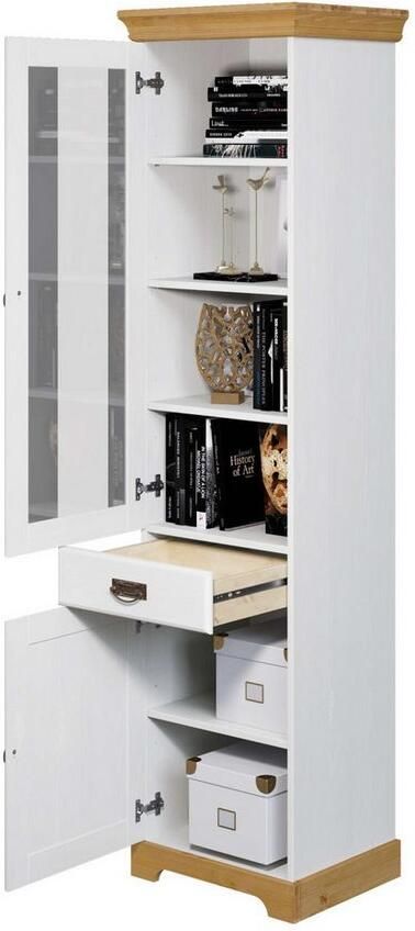 Home affaire Vitrinekast Rügen gecertificeerd massief hout hoogte 192 cm in landhuisstijl - Foto 10