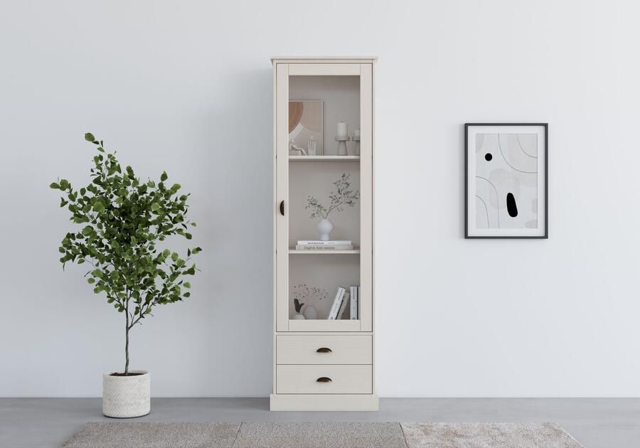 Home affaire Vitrinekast Schröder met 1 schuifdeur 2 lades van massief grenenhout breedte 55cm - Foto 7