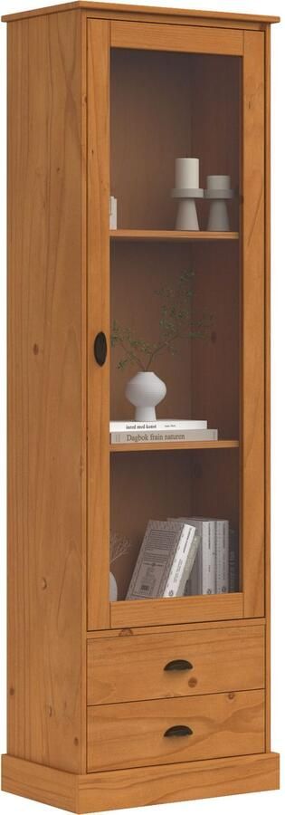 Home affaire Vitrinekast Schröder met 1 schuifdeur 2 lades van massief grenenhout breedte 55cm - Foto 4