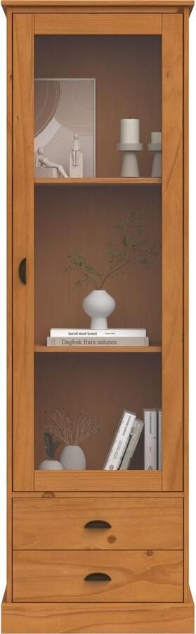 Home affaire Vitrinekast Schröder met 1 schuifdeur 2 lades van massief grenenhout breedte 55cm - Foto 7