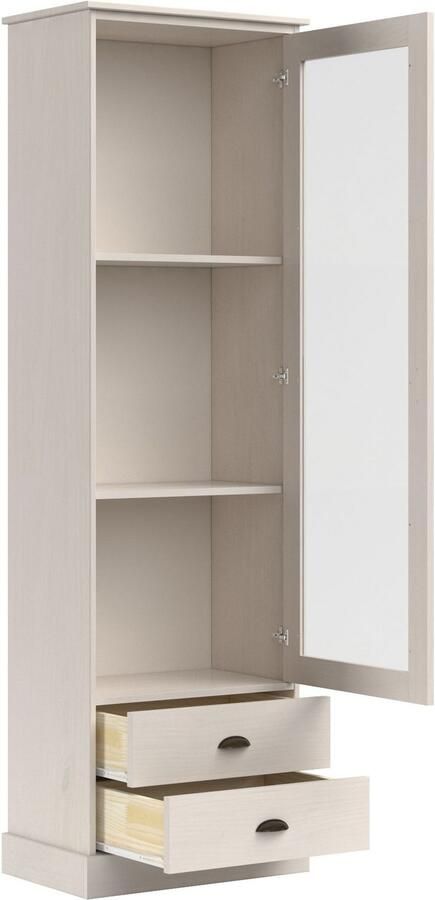 Home affaire Vitrinekast Schröder met 1 schuifdeur 2 lades van massief grenenhout breedte 55cm - Foto 3