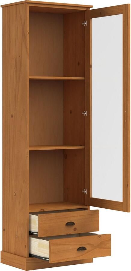 Home affaire Vitrinekast Schröder met 1 schuifdeur 2 lades van massief grenenhout breedte 55cm - Foto 3