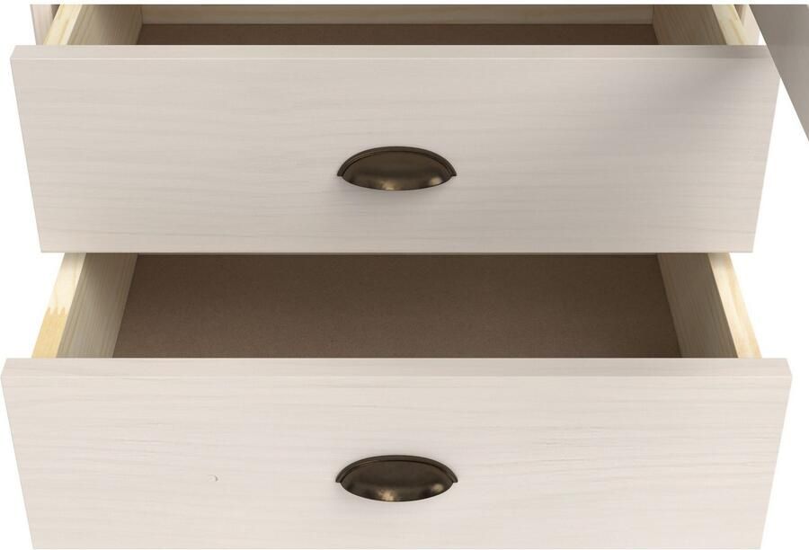 Home affaire Vitrinekast Schröder met 1 schuifdeur 2 lades van massief grenenhout breedte 55cm