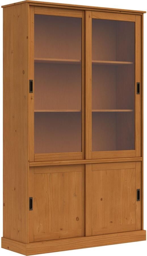 Home affaire Vitrinekast Schröder met 2+2 schuifdeuren van massief grenenhout breedte 114 cm - Foto 8