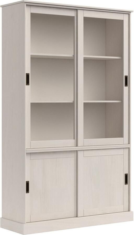 Home affaire Vitrinekast Schröder met 2+2 schuifdeuren van massief grenenhout breedte 114 cm - Foto 7