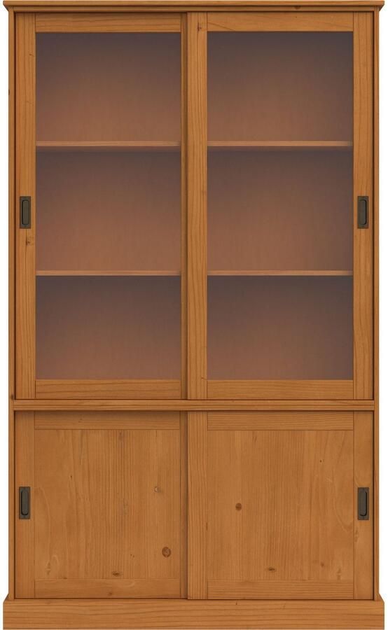 Home affaire Vitrinekast Schröder met 2+2 schuifdeuren van massief grenenhout breedte 114 cm - Foto 4