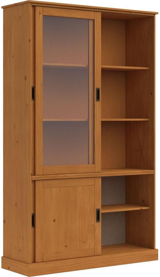 Home affaire Vitrinekast Schröder met 2+2 schuifdeuren van massief grenenhout breedte 114 cm - Foto 6