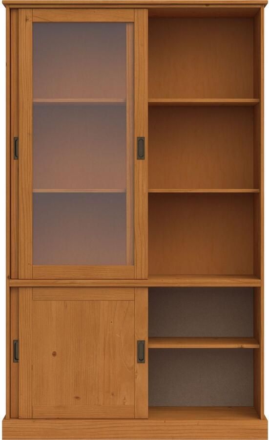 Home affaire Vitrinekast Schröder met 2+2 schuifdeuren van massief grenenhout breedte 114 cm - Foto 5