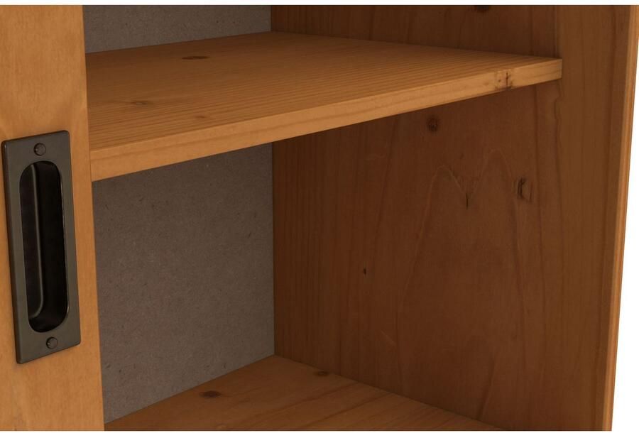 Home affaire Vitrinekast Schröder met 2+2 schuifdeuren van massief grenenhout breedte 114 cm - Foto 2