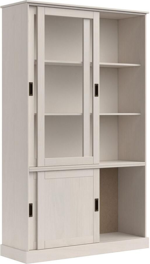 Home affaire Vitrinekast Schröder met 2+2 schuifdeuren van massief grenenhout breedte 114 cm - Foto 6