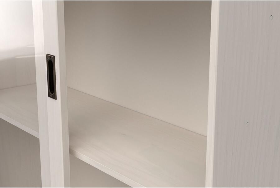 Home affaire Vitrinekast Schröder met 2+2 schuifdeuren van massief grenenhout breedte 114 cm - Foto 2