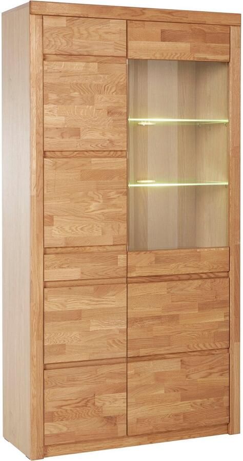 Home affaire Vitrinekast Silkeborg gedeeltelijk massief mooie greeploze look - Foto 5