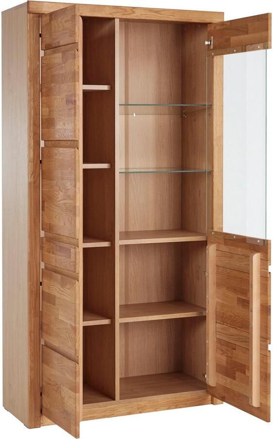 Home affaire Vitrinekast Silkeborg gedeeltelijk massief mooie greeploze look - Foto 4