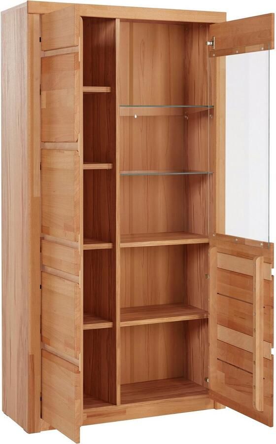 Home affaire Vitrinekast Silkeborg gedeeltelijk massief mooie greeploze look - Foto 3