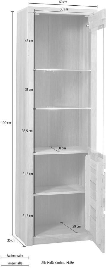 Home affaire Vitrinekast Silkeborg Hoogte 190 cm - Foto 3