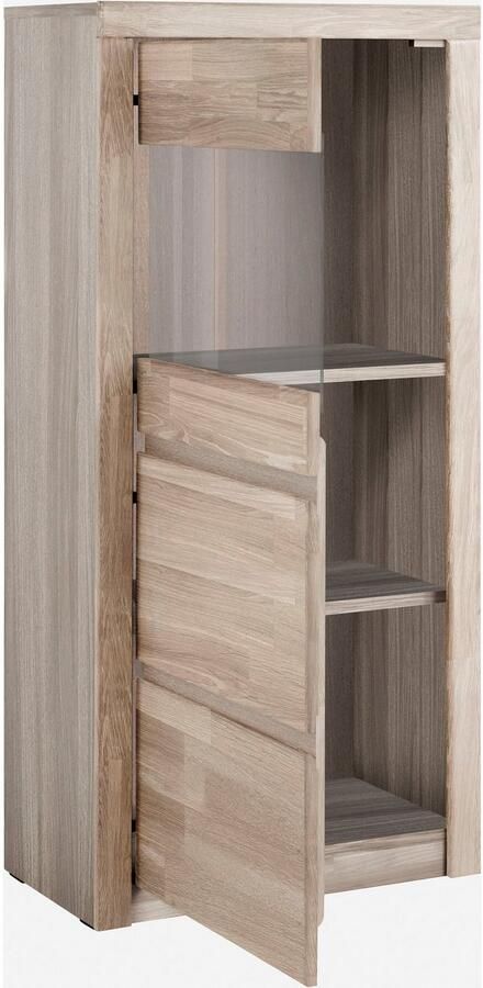 Home affaire Vitrinekast Silkeborg mooie greeploze look gedeeltelijk massief - Foto 3