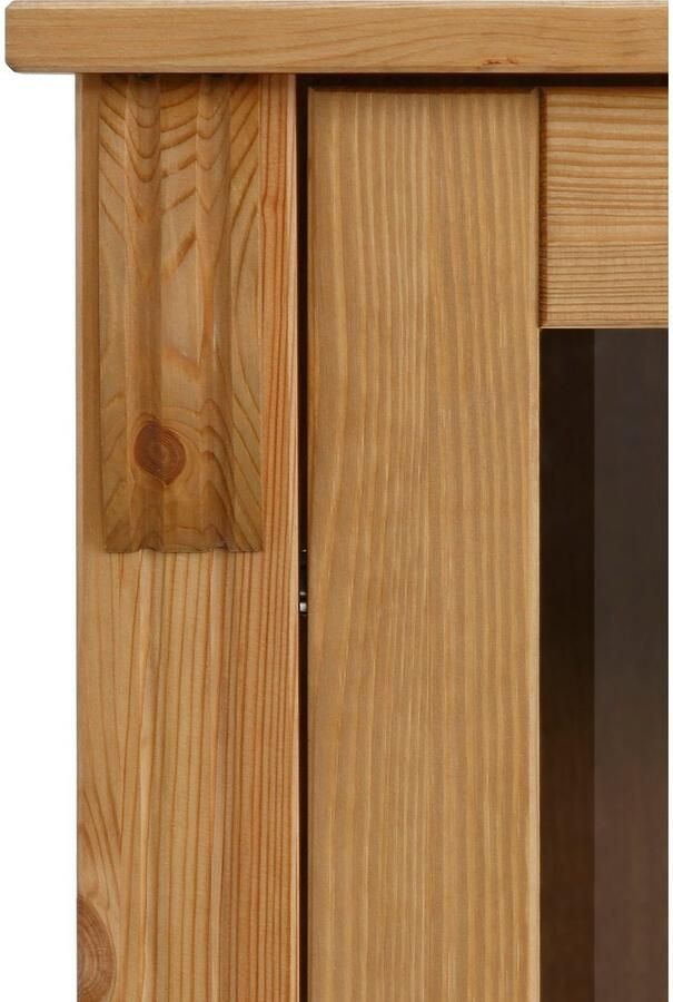 Home affaire Vitrinekast Teresa Highboard mit Glastüren met 2 glazen deuren en 2 lades hoogte 120 cm van massief hout - Foto 8