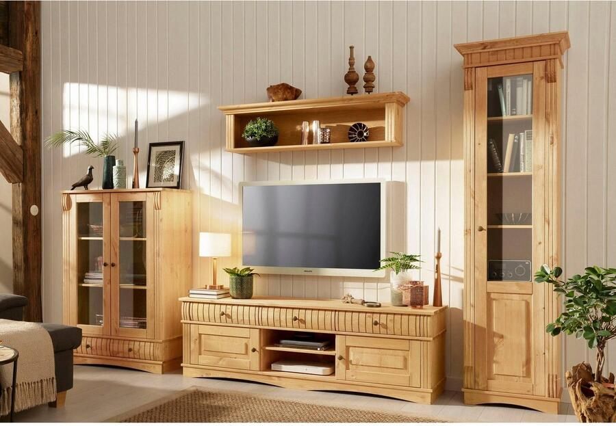 Home affaire Vitrinekast Teresa met 1 glazen deur hoogte 193 cm van massief grenen fsc - Foto 2