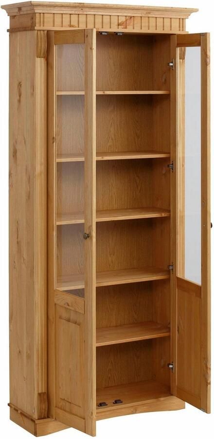 Home affaire Vitrinekast Teresa met 2 glazen deuren hoogte 193 cm van massief grenen fsc - Foto 4