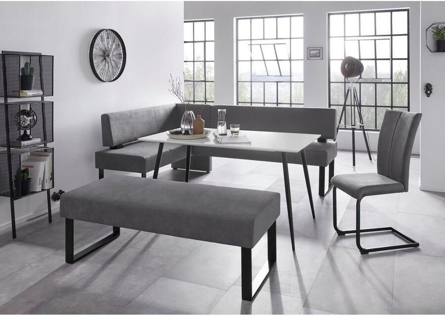 Home affaire Hoekbank Oliver met metalen frame keukenbank verschillende hoezen cord eetkamerbank ottos choice - Foto 2