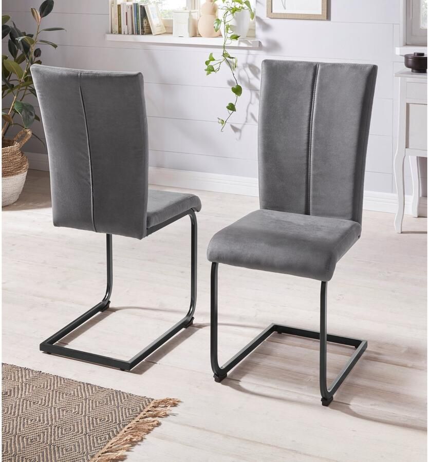 Home affaire Vrijdragende stoel Oliver Stoel belastbaar tot 120 kg (set 2 stuks)