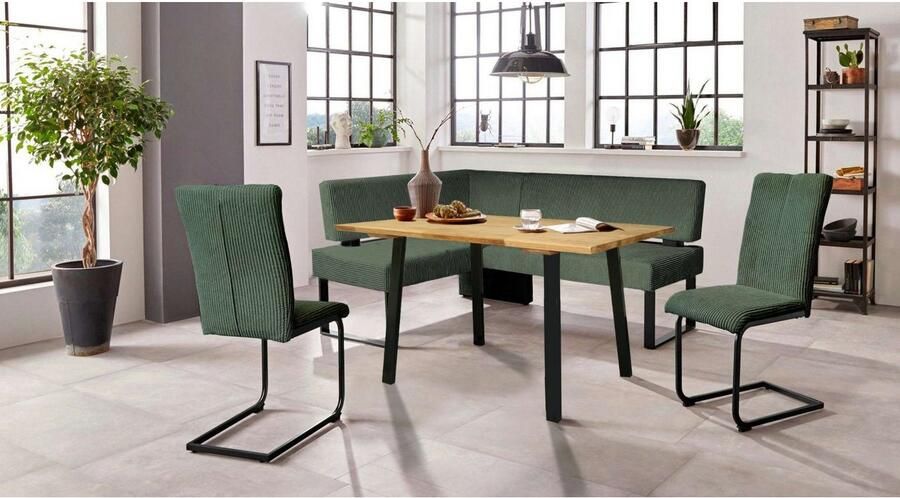 Home affaire Hoekbank Oliver met metalen frame keukenbank verschillende hoezen cord eetkamerbank ottos choice - Foto 6