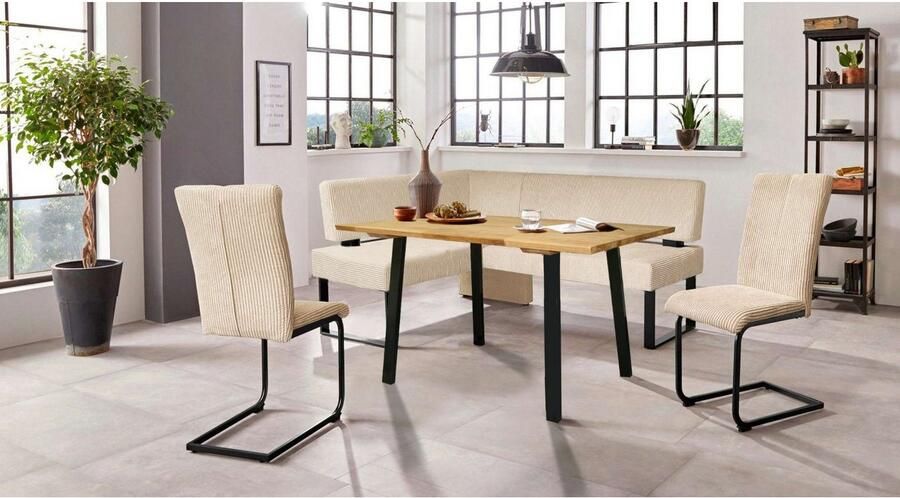 Home affaire Hoekbank Oliver met metalen frame keukenbank verschillende hoezen cord eetkamerbank ottos choice - Foto 5